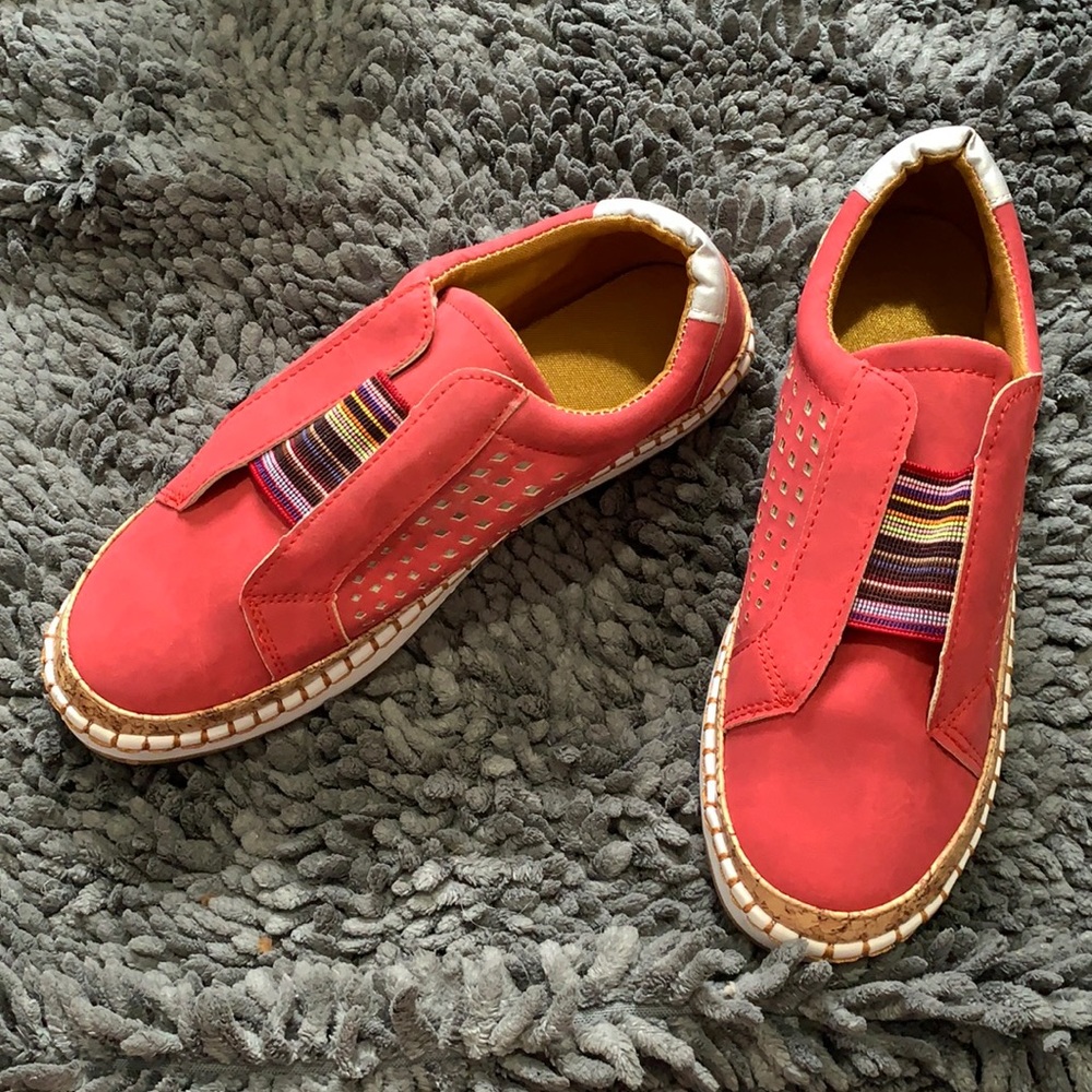 ❤️Women’s Casual Cork Slip On Shoes | Red | 9